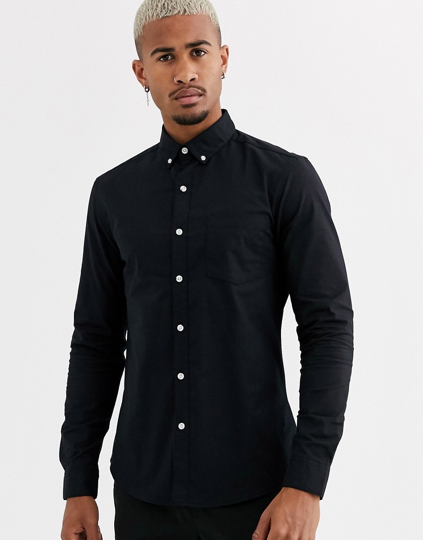 Topman - Oxford overhemd in zwart