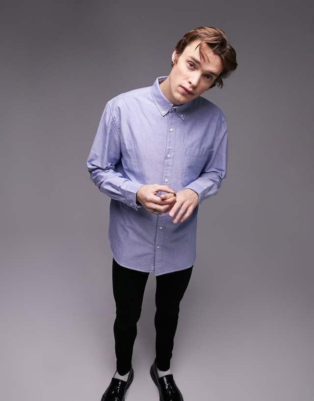 Topman oxford shirt in blue