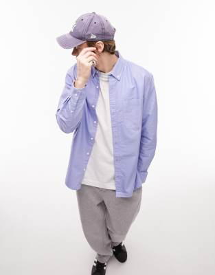 Topman Oxford Shirt In Blue