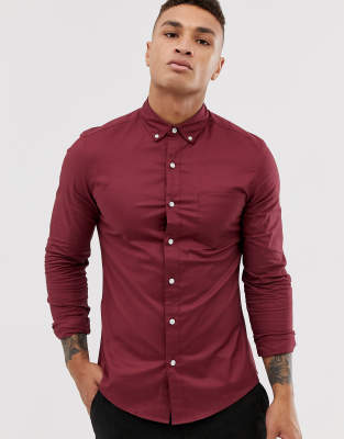 red burgundy shirt