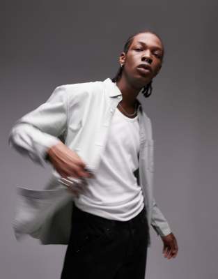 Topman shirt in sage-Green