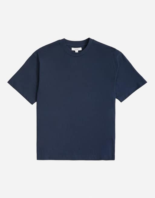 Topman - pack de 3 camisetas de corte holgado en crudo, azul marino y piedra, 6 de 7
