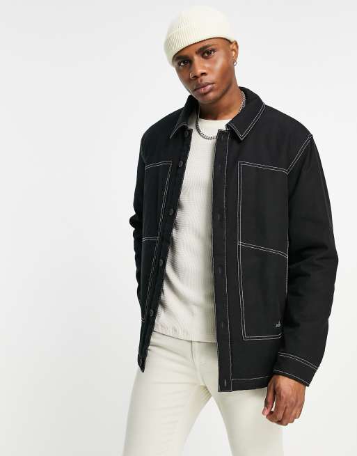 Black contrast stitch on sale jacket