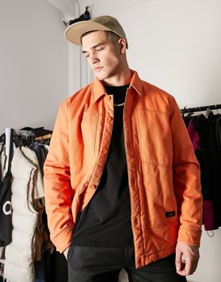 Topman padded coach jacket with contrast stitching in orange - ASOS Price Checker