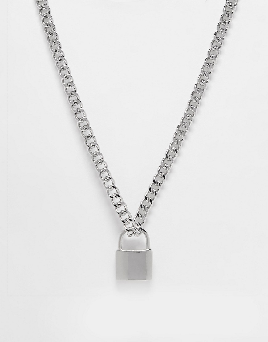 Topman padlock necklace in silver