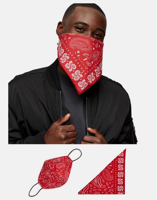 ASOS DESIGN bandana in red paisley