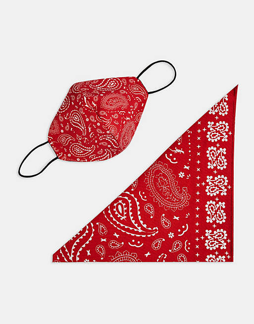 ASOS DESIGN bandana in red paisley
