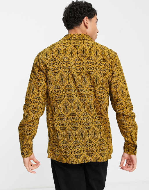 mustard paisley shirt