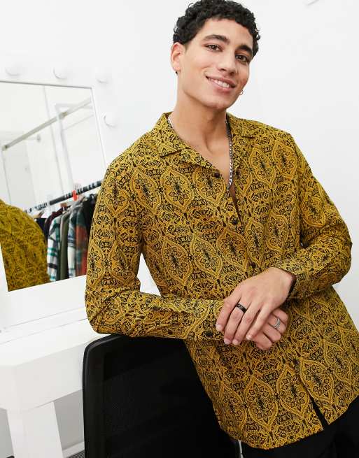 mustard paisley shirt