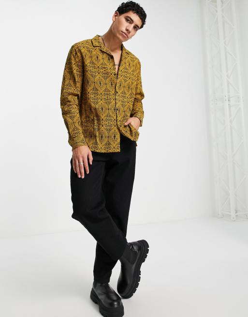 mustard paisley shirt