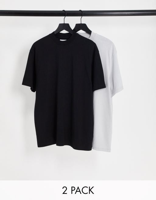 Topman - Pakke med 2 oversized T-shirts i sort og lysegrå