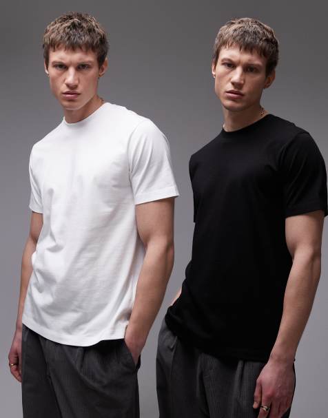 Topman - Pakke med 2 T-shirts i sort og hvid i regular fit - view 1
