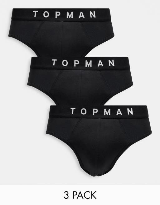 Topman - Pakke med 3 par sorte briefs med sort linning