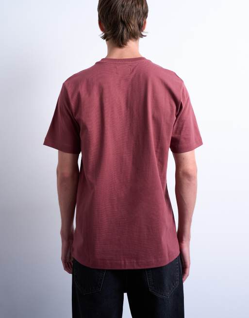 Topman - Pakke med 5 T-shirts i hvid/ecrufarve/kakigrøn/sort/bordeaux i klassisk pasform, 3 af 5