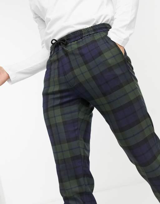 Topman - Pantalon ajusté habillé style jogger à carreaux - Noir, 3 de 4