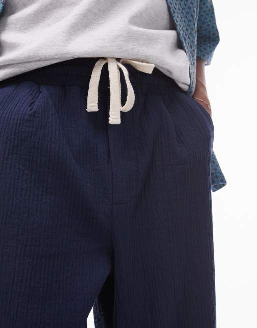 Topman - Pantalon ample texturé - Bleu marine, 4 de 5