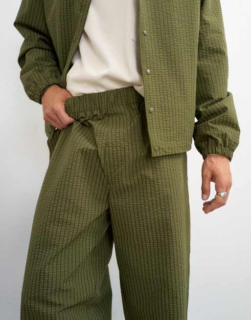 Topman - Pantalon baggy en nylon ripstop - Vert, 4 de 5
