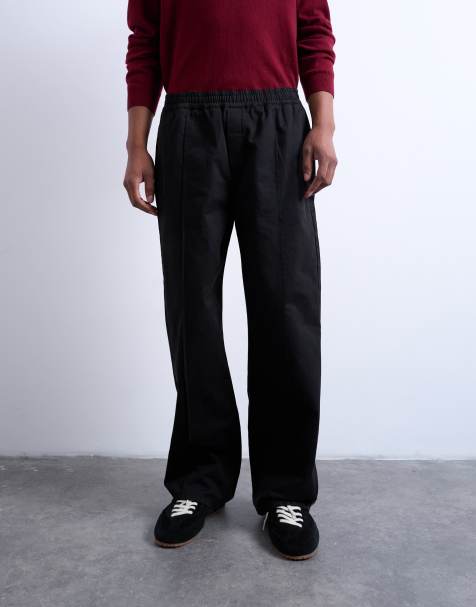 Topman - Pantalon baggy nervuré en sergé - Noir - view 1