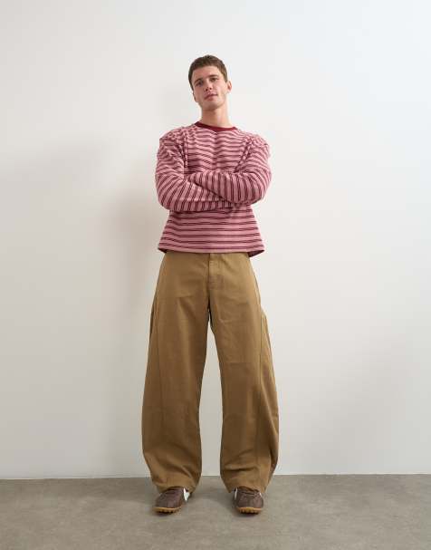 Topman - pantalón barrel fit en tostado - view 1