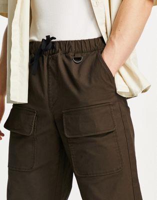 Pantalons et chinos Topman - Pantalon cargo large avec poches avant - Marron