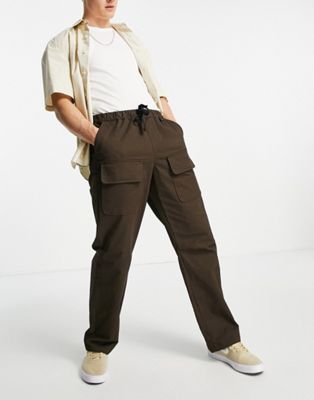 Pantalons et chinos Topman - Pantalon cargo large avec poches avant - Marron