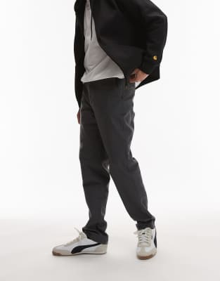 Topman - Pantalon chino ajusté - Anthracite-Gris