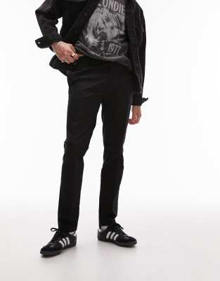 Topman - Pantalon chino slim habillé - Noir