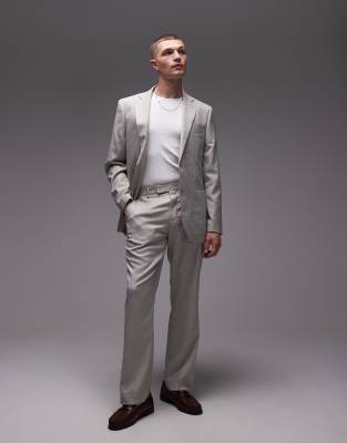 Topman - Pantalon de costume droit - Taupe-Neutre