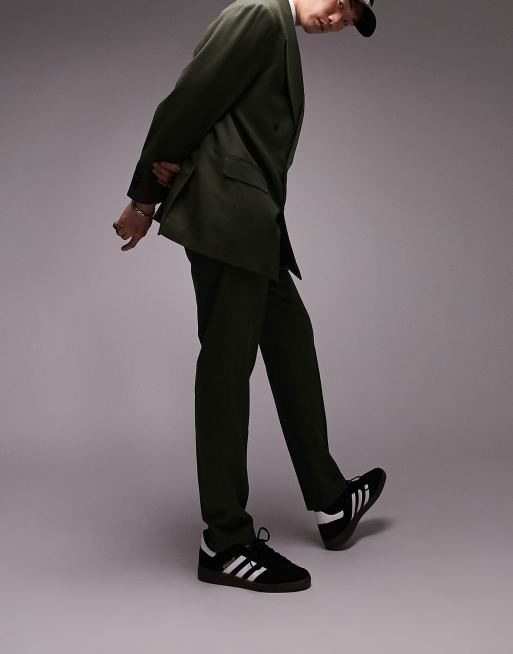 Topman - Pantalon de costume fuselé à pinces et doux au toucher - Kaki, 4 de 4