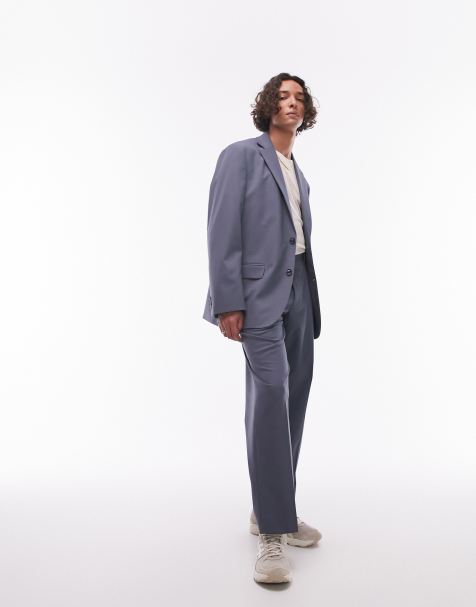 Topman - Pantalon de costume large - Bleu - view 1
