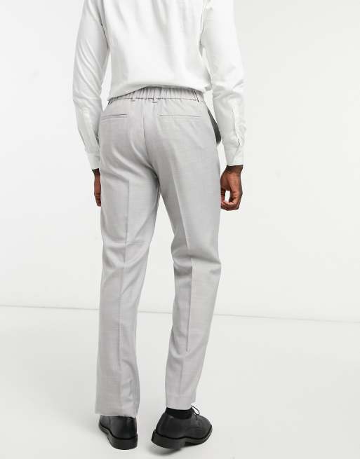 Pantalon Slim Topman Gris Chiné - Taille 36W 32L - Costume - Neuf Avec étiquettes