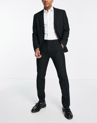 Topman slim suit trousers in black - ASOS Price Checker