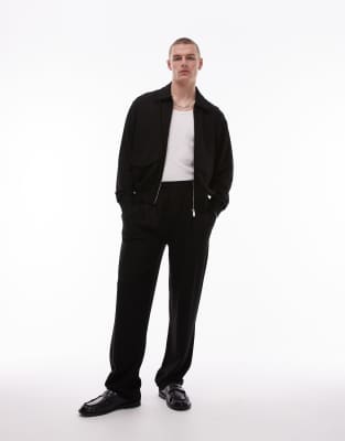 Topman - Pantalon de jogging droit en sergé de qualité supérieure - Noir - view 1