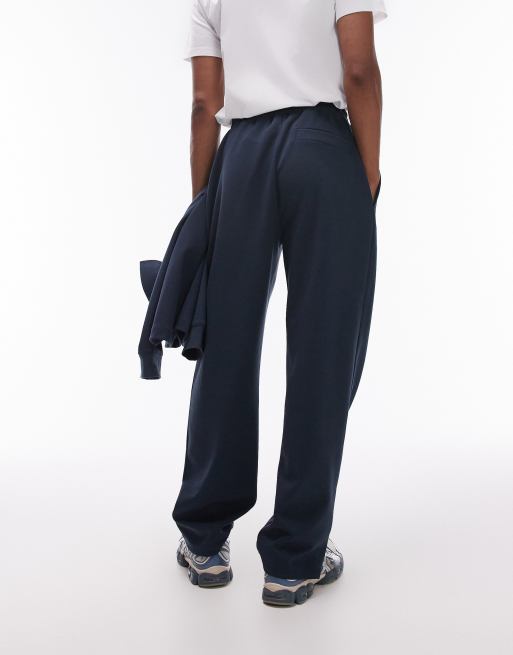 Topman - Pantalon de jogging droit plissé devant - Bleu marine, 5 de 5