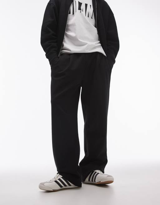 Topman - Pantalon de jogging droit plissé devant - Noir, 2 de 5