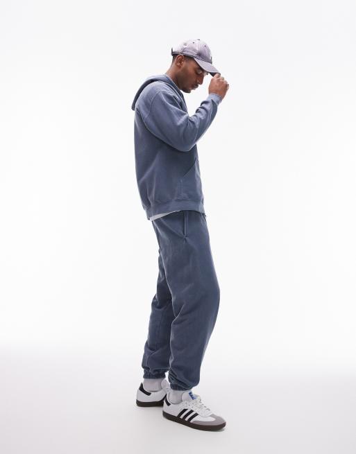 Topman - Pantalon de jogging oversize - Bleu délavé vintage