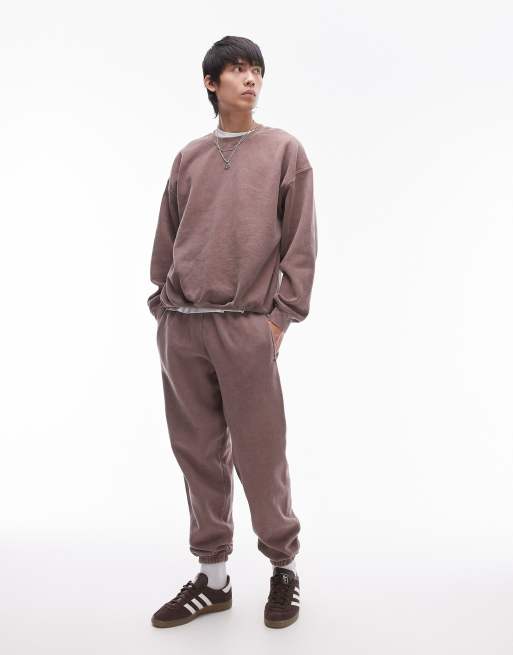 Topman - Pantalon de jogging oversize - Vison délavé vintage