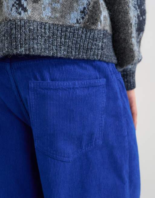 Topman pantalón de pana holgado en azul cobalto, 5 de 5