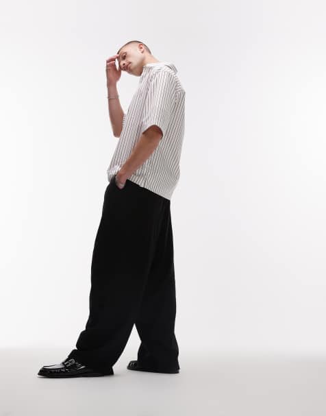 Topman - Pantalon décontracté en lin mélangé - Noir - view 1