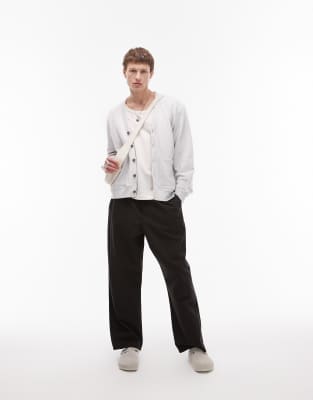 Topman - Pantalon décontracté en tissu ripstop - Noir