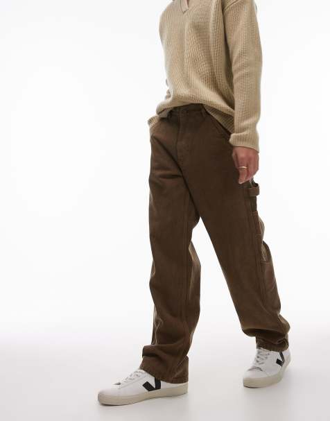 Topman - Pantalon droit délavé - Marron - view 1