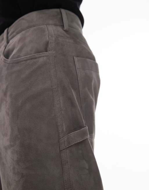 Topman - Pantalon droit en daim de qualité supérieure - Gris, 5 de 5