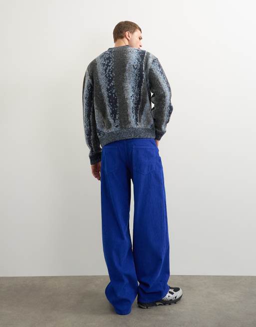 Topman pantalon en velours côtelé coupe ample bleu cobalt, 4 de 5