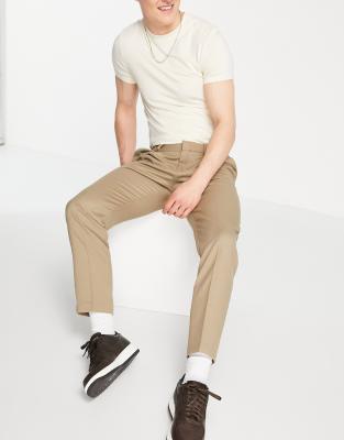 Topman - Pantalon fuselé en sergé structuré - Taupe