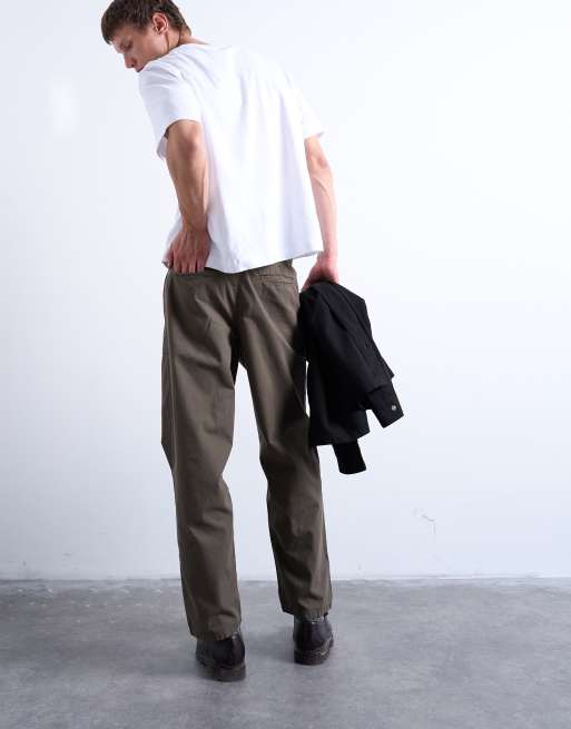Topman - Pantalon fuselé en tissu ripstop avec coutures apparentes - Kaki, 3 de 5