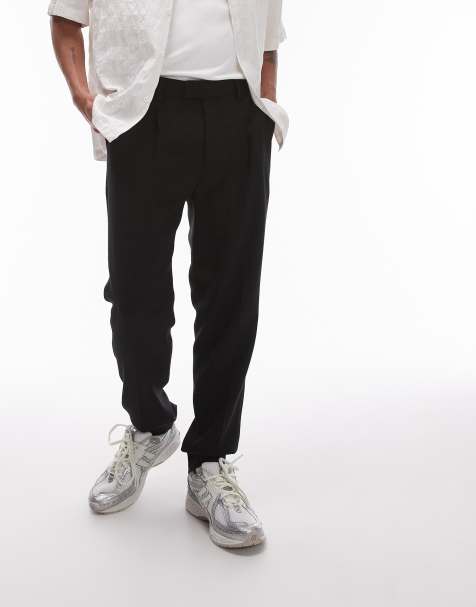 Topman - Pantalon habillé texturé coupe fuselée - Noir - view 1