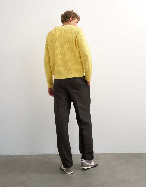 Topman pantalon large à micro-carreaux avec plis marron, 5 de 5