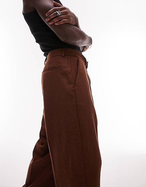Asos Homme Vêtements Pantalons & Jeans Pantalons Chinos Pantalon large en laine mélangée chaude 