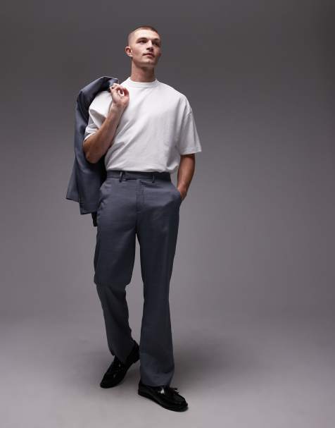 Topman - Pantalon met rechte pijpen in blauw - view 1