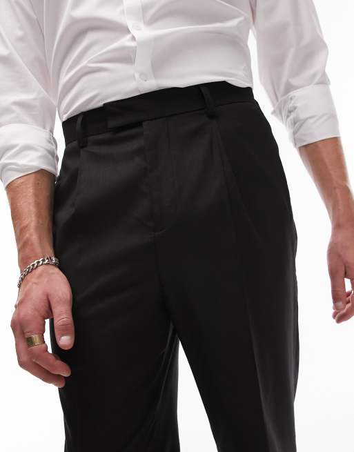 Topman - Pantalon met wijde pijpen in zwart, 3 van 5